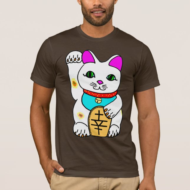 Kawaii Rave Lucky Cat Maneki Neko T-Shirt (Front)