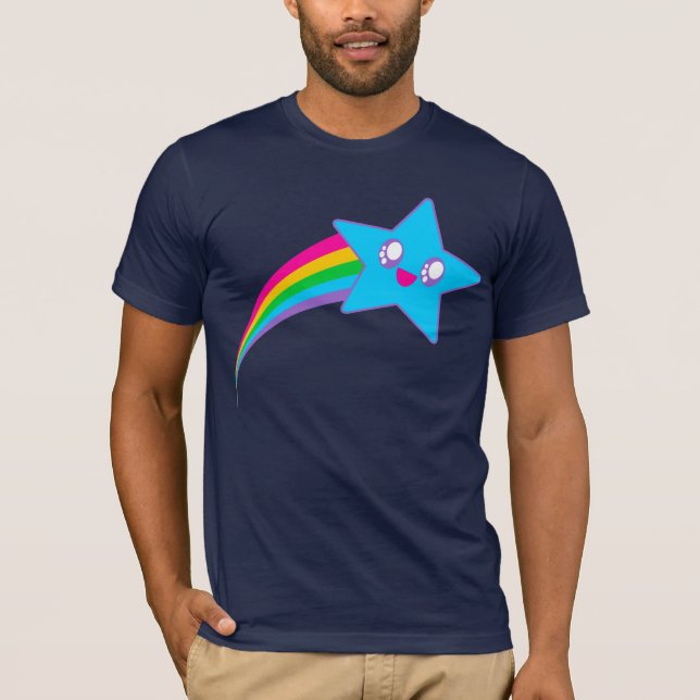 Kawaii Rave Neon Star Rainbow T-Shirt (Front)