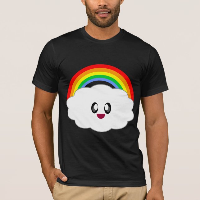 Kawaii Rave Rainbow Cloud T-Shirt (Front)