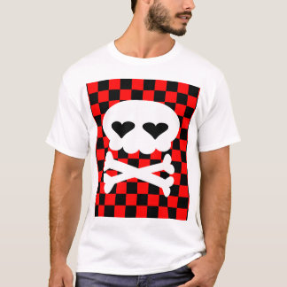 Kawaii Rave Skull Chequerboard T-Shirt