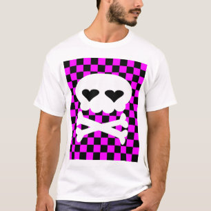 Kawaii Rave Skull Chequerboard T-Shirt