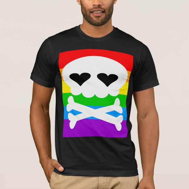 Kawaii Rave Skull Rainbow T-Shirt (Front)