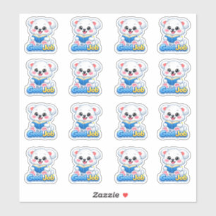 Kawaii Reading Bear Good Job Reward Stickers