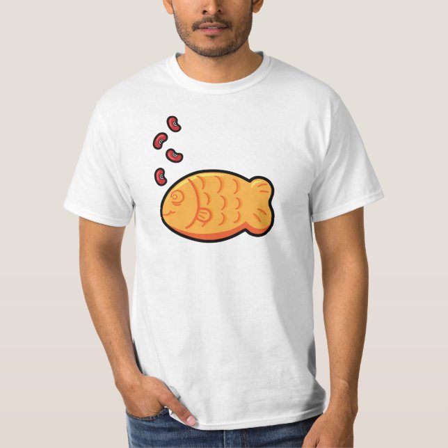 Kawaii Red Bean Taiyaki Japanese Fish-shaped Cake T-Shirt (Front)