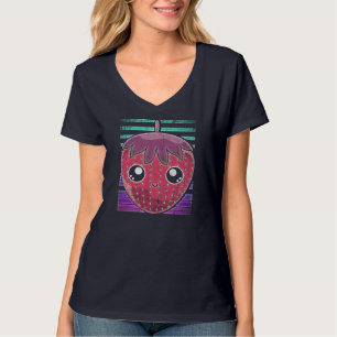Kawaii Red Berry Fruit Summer Retro Strawberry T-Shirt