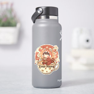 Kawaii red Panda Coffee Cup Vinyl Sticker