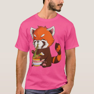 kawaii red panda eat ramen Japanese Anime Noodles T-Shirt