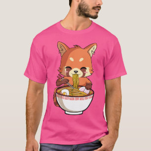 Kawaii Red Panda Eating Japanese Ramen T-Shirt