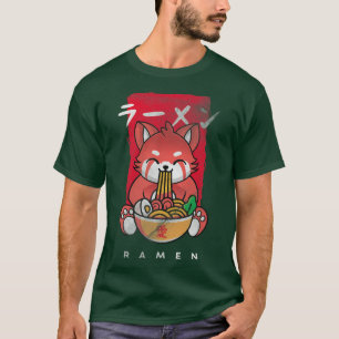 Kawaii Red Panda Eating Ramen - I Love Ramen 757 T-Shirt