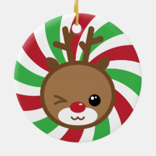Kawaii Reindeer Christmas Ornament