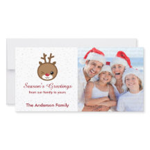 Kawaii Reindeer Christmas Photo Cards