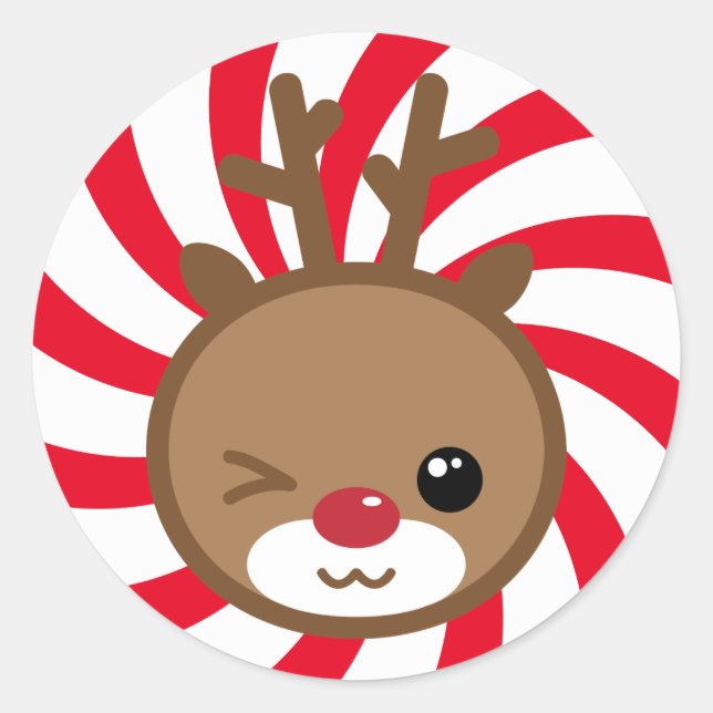 Kawaii Reindeer Christmas Stickers (Front)