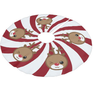 Kawaii Reindeer Christmas Tree Skirt