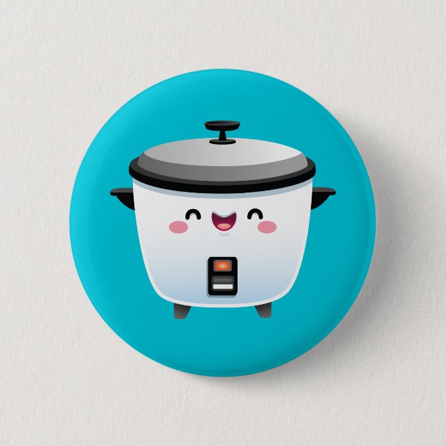 Kawaii Rice Cooker 6 Cm Round Badge (Front)