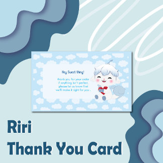 Kawaii Riri Thank You Card for Small Business 