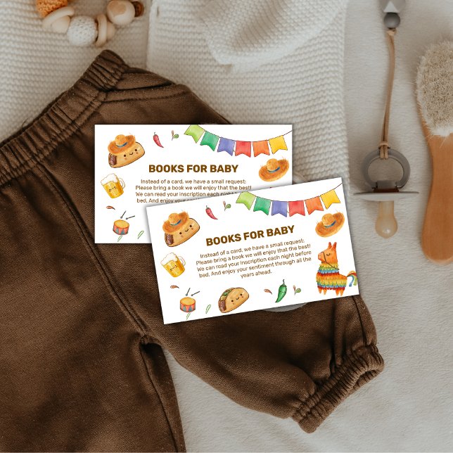 Kawaii Rustic Fiesta Taco Bout Books Baby Shower  Enclosure Card (Kawaii Rustic Fiesta Taco Bout Books Baby Shower Enclosure Card)