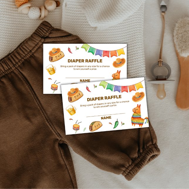 Kawaii Rustic Taco Diaper Raffle Baby Shower  Enclosure Card (Kawaii Rustic Taco Diaper Raffle Baby Shower Enclosure Card)