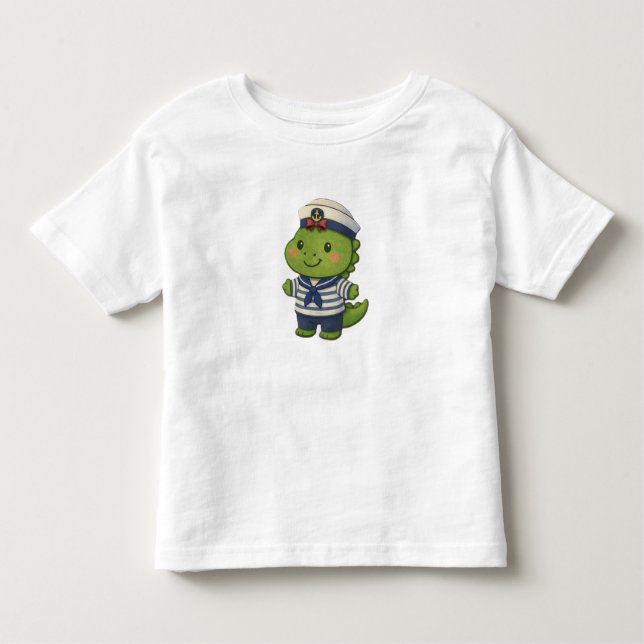 Kawaii Sailor Dinosaur – Cute Dino Jobs Toddler T-Shirt (Front)