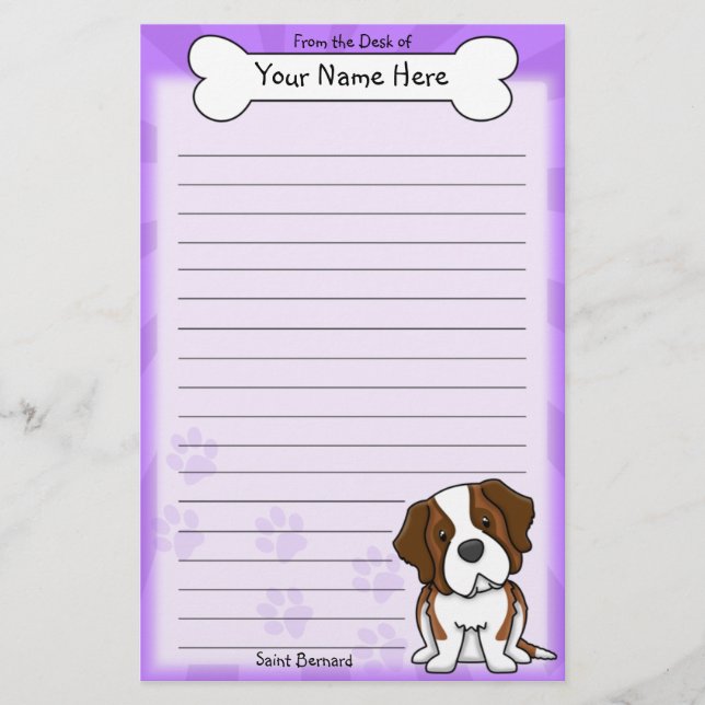 Kawaii Saint Bernard Stationery (Front)