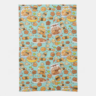 Kawaii Sakura Arare kakimochi Tea Towel