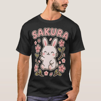 Kawaii Sakura Bunny Japanese Cute Rabbit Cherry T-Shirt