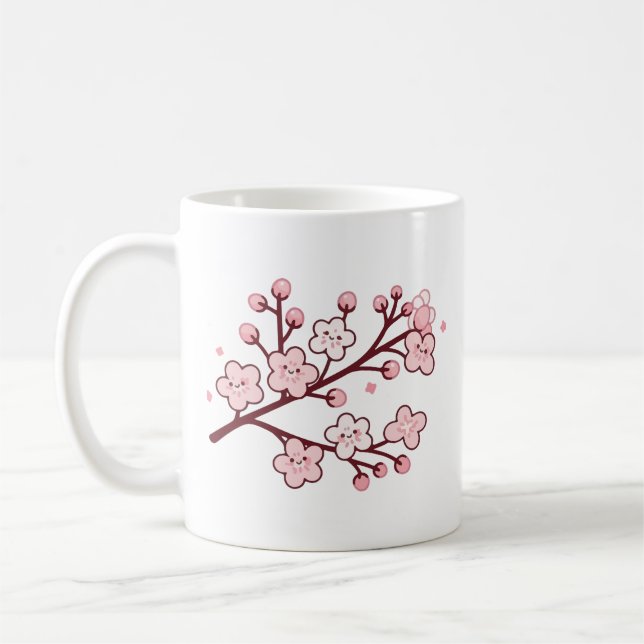 Kawaii sakura flowers  coffee mug (Left)