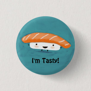 Kawaii Salmon Sashimi 3 Cm Round Badge