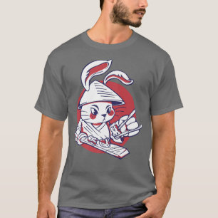 Kawaii Samurai Rabbit Chef Making Cute Bunny Sushi T-Shirt