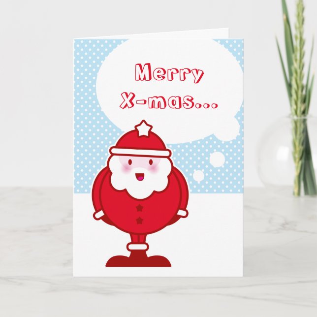 Kawaii Santa Holiday Card (Front)