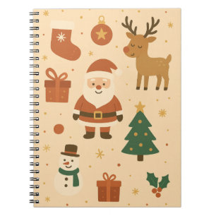 Kawaii Santa & Reindeer – Festive Christmas Notebook