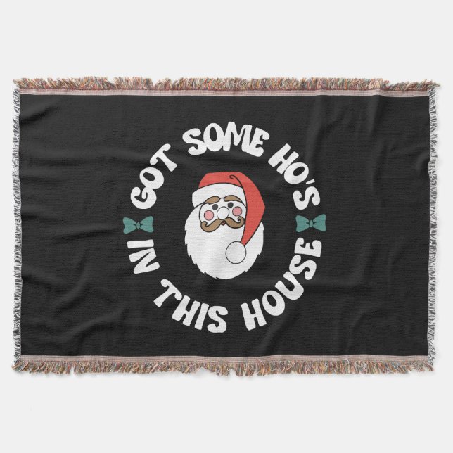 Kawaii Santa  Throw Blanket (Front)