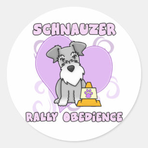 Kawaii Schnauzer Rally Obedience Classic Round Sticker
