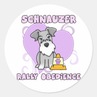 Kawaii Schnauzer Rally Obedience Classic Round Sticker