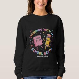  Kawaii School Bestie Twinning Friendship  Sweatshirt