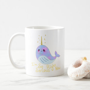 Kawaii Serious Narwhal Coffee Mug