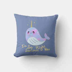 Kawaii Serious Narwhal Cushion