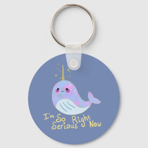 Kawaii Serious Narwhal Key Ring