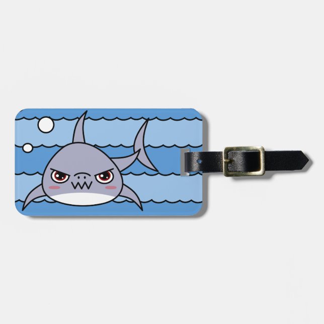 Kawaii Shark Luggage Tag (Front Horizontal)
