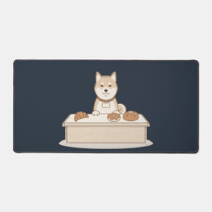 Kawaii Shiba Inu Bakery Desk Mat - Cute Dog Pastry