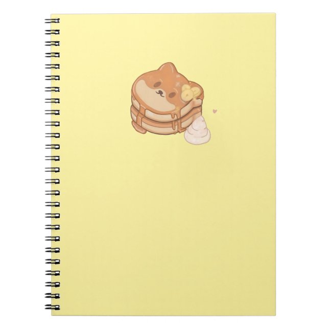 Kawaii Shiba Inu Bananas Pancakes Notebook (Front)