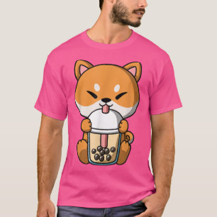 Kawaii Shiba Inu Dog Boba Milk Tea Bubble Tea Anim T-Shirt