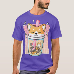 Kawaii Shiba Inu Dog Bubble Tea Boba Japan Corgi  T-Shirt
