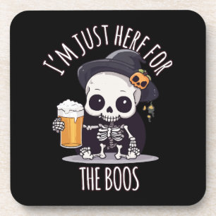 Kawaii Skeleton Halloween Oktoberfest Coaster
