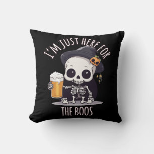 Kawaii Skeleton Halloween Oktoberfest Cushion