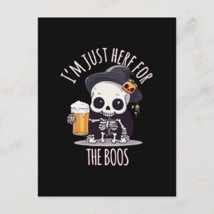 Kawaii Skeleton Halloween Oktoberfest Enclosure Card