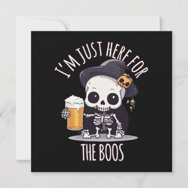 Kawaii Skeleton Halloween Oktoberfest Invitation (Front)