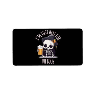 Kawaii Skeleton Halloween Oktoberfest Label