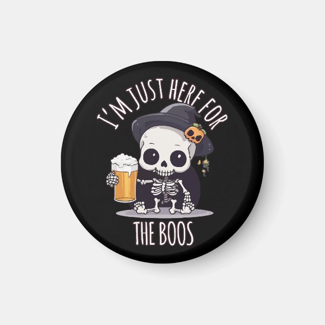 Kawaii Skeleton Halloween Oktoberfest Magnet (Front)