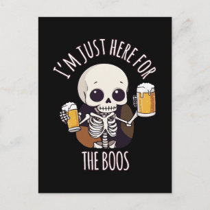 Kawaii Skeleton Halloween Oktoberfest Postcard