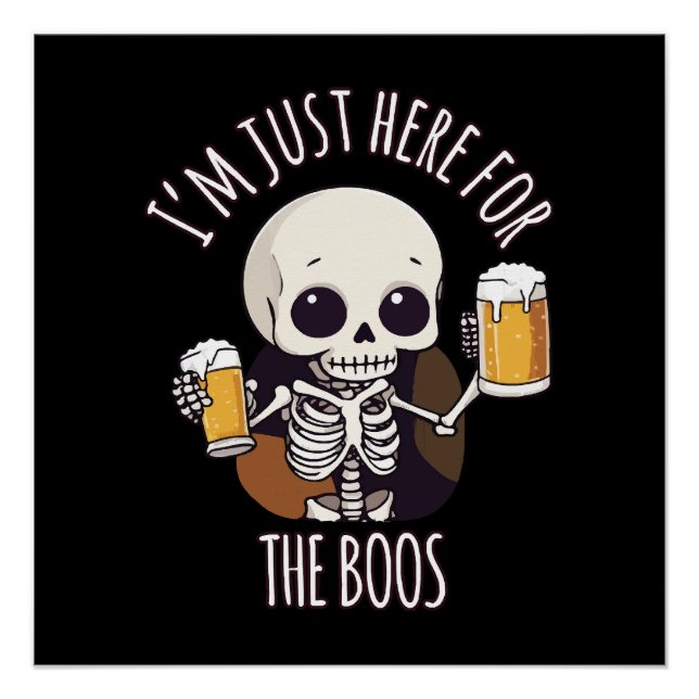 Kawaii Skeleton Halloween Oktoberfest Poster (Front)